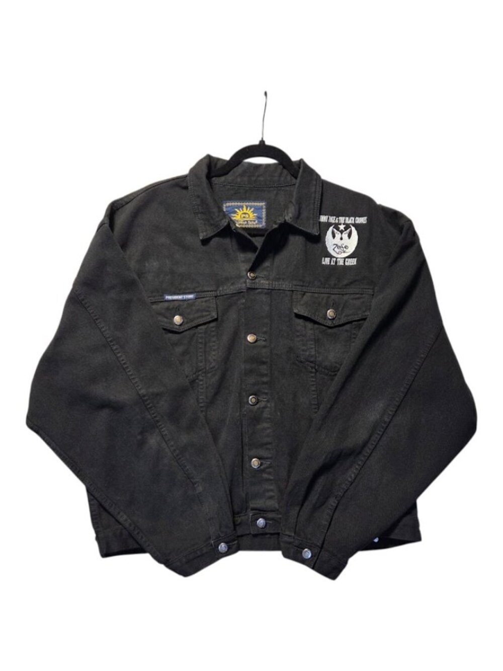 Vintage Jimmy Page & The Black Crowes "Live At The Greek" Black Denim Jacket XL